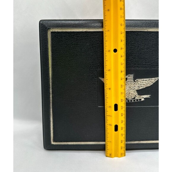 VINTAGE Mark IV Magnates Black Plastic Cigar Box w Gold Eagle Emblem  9.75”x7.5” - Picture 11 of 12